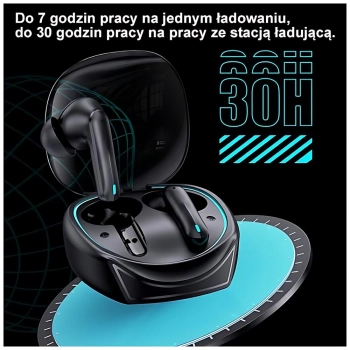 USAMS Słuchawki Bluetooth 5.3 TWS ENCXJ13 series Gaming Earbuds bezprzewodowe czarny/black BHUXJ01 (US-XJ13)