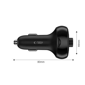TECH-PROTECT CC06 3-PORT CAR CHARGER PD72W + TRANSMITER FM BLUETOOTH BLACK