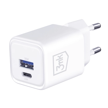 Accessories -  3mk Hyper Charger PD 33W GaN QC4+ PPS AFC FCP SCP 1A1C  White