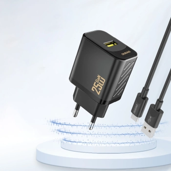 Ładowarka Dudao A27S 25W GaN USB-A - czarna