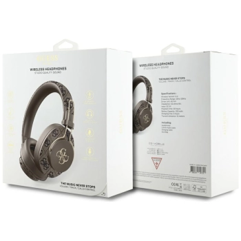 Słuchawki nauszne Guess Bluetooth ENC    Metal 4G Logo brązowy