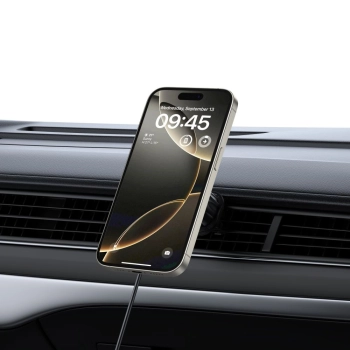 TECH-PROTECT MM15W-V5 MAGNETIC MAGSAFE CD & VENT CAR MOUNT WIRELESS CHARGER 15W BLACK/BLACK