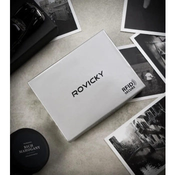 Klasyczny skórzany portfel z systemem RFID Protect — Rovicky