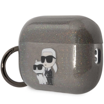 Karl Lagerfeld KLAP2HNKCTGK Airpods Pro 2 (2022/2023) cover czarny/black Glitter Karl&Choupette