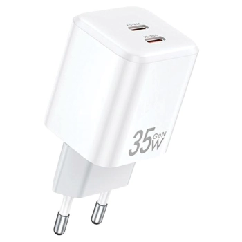 AWEI ład. siec. PD65-EU 35W2x USB-C biała/white GaN