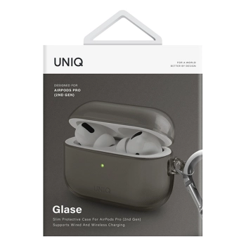 UNIQ etui Glase AirPods Pro 2 gen(2022/2023) dymny/glossy smoke