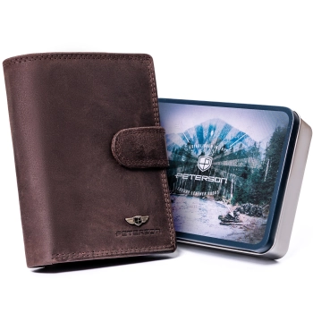 Nubukowy portfel męski z systemem RFID Protect — Peterson