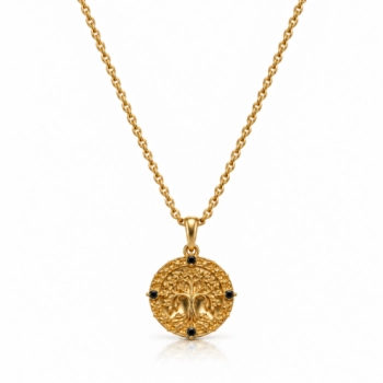 Amulet Harmonii zdobiony czarnymi kryształkami Preciosa (C26/TAL/33/1AU)