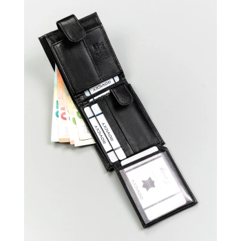 Portfel skórzany męski N0035L-GPL-BL BLACK
