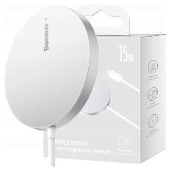 Magnetyczna ładowarka indukcyjna Baseus Simple Mini3 15W (srebrna)