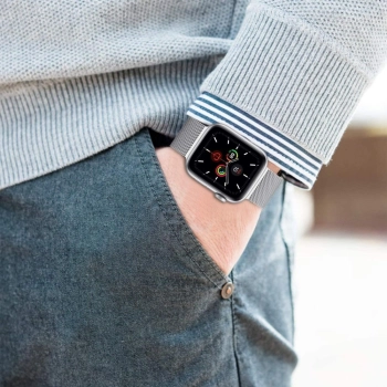 TECH-PROTECT MILANESEBAND APPLE WATCH 6 / 7 / 8 / 9 / 10 / SE (40 / 41 / 42 MM) SILVER