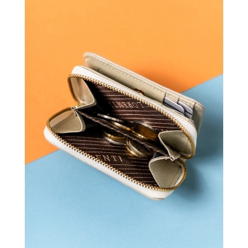 Portfel skórzany damski błyszczący mały na karty RFID STOP Lorenti