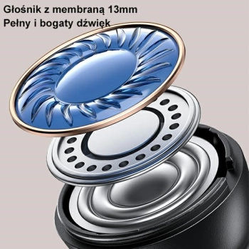 USAMS Słuchawki Bluetooth 5.3 TWSUS14 Series Dual mic bezprzewodowe niebieskie/blue BHUUS03