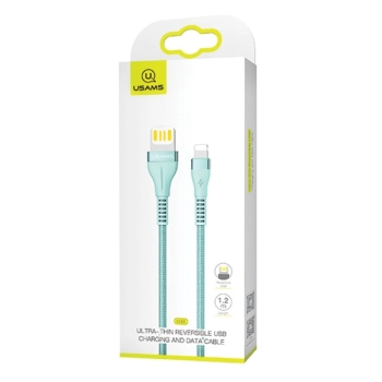 USAMS Kabel pleciony U33 lightning 1,2m2A Fast Charging niebieski/cyan SJ360USB02 (US-SJ360)