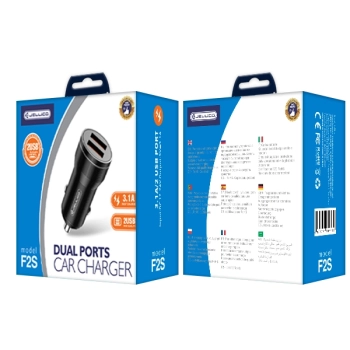 JELLICO ładowarka samochodowa F2S 3.1A 18W 2xUSB Czarny