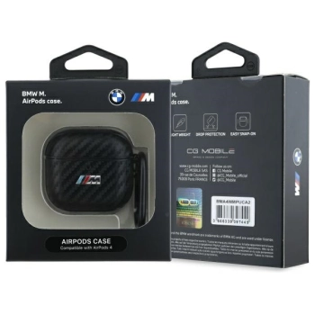 BMW BMA4CMPUCA AirPods 4 cover           czarny/black PU Carbon M Collection