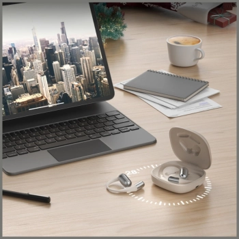 Słuchawki Bluetooth 4smarts SkyBuds OWS  z ekranem AI beżowy