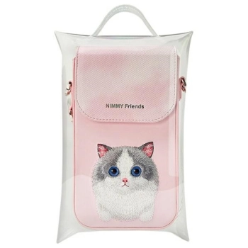 Nimmy torebka na telefon różowy/pink Big Eyed Pet 2.0 Cat