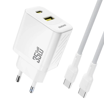 Ładowarka sieciowa Dudao A27 MaxC 35W + kabel USB-C - biała