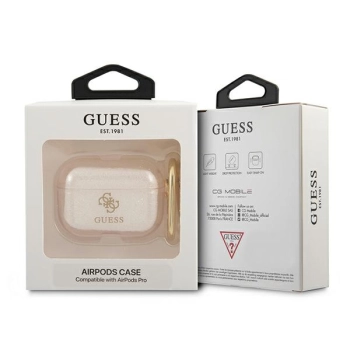 Guess GUAPUCG4GD AirPods Pro coverzłoty/gold Glitter Collection