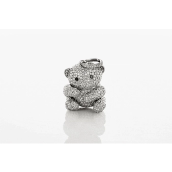 Wisiorek niedźwiadek z brylantami, złoto 18k, elegancki