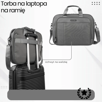 Torba na laptopa materiałowa unisex lekka do ręki na ramię