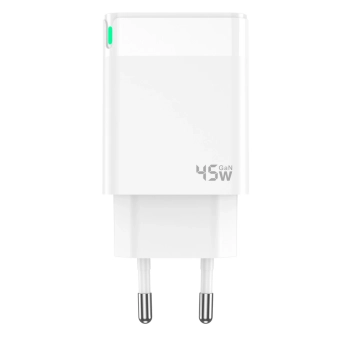 JELLICO ładowarka sieciowa C105 GaN PD 45W 1xUSB-C + kabel USB-C - USB-C Biały