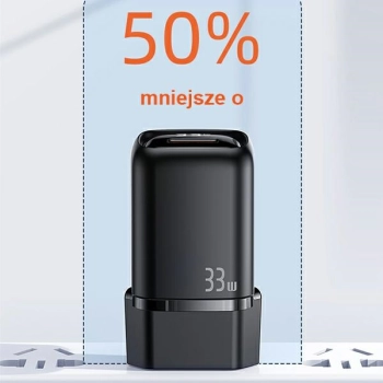USAMS Ład. siec. 1xUSB-C+1xUSB T46 33W(only head) PD3.0 +QC3.0 Fast Charging czarny/black CC152TC01 (US-CC152)
