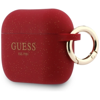 Etui Guess Silicone Glitter Ring do      AirPods Pro 3 fuksja