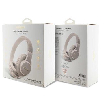 Guess słuchawki nauszne BluetoothGUBH604GEMP różowy/pink 4G Script