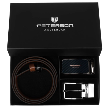 Pasek 4w1 zestaw Peterson skórzany męski dwustronny na prezent elegancki