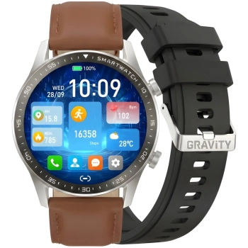 Smartwatch Gravity Srebrny 2 Paski GT10-8