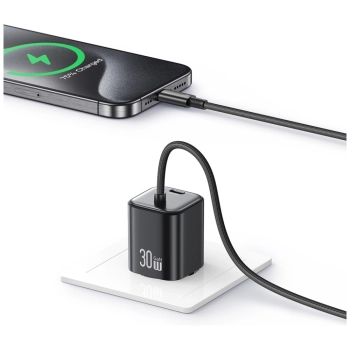 Ładowarka sieciowa USAMS JC Series CC264 30W GaN Mini Fast Charger 2xUSB-C czarny