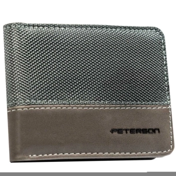 Męski portfel z ochroną kart RFID mały slim kompaktowy na prezent PETERSON