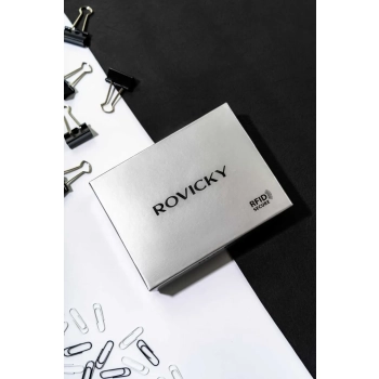 Rovicky portfel męski klasyczny skórzany ze skóry naturalnej ochrona rfid