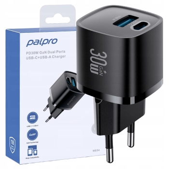 PALPRO SZYBKA ŁADOWARKA DO TELEFONU 2X USB-C USB-A KOSTKA DO ŁADOWARKI 30W