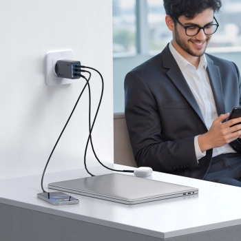 MCDODO ŁADOWARKA SIECIOWA ZASILACZ KOSTKA 3X USB-C PD USB 100W CZARNA