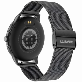 Smartwatch Damski GRAVITY GT12-2 Granatowy Pasek Silikonowy + Czarna Bransoleta