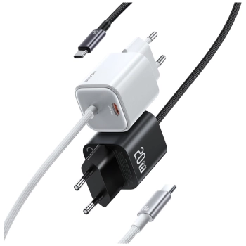 Ładowarka sieciowa USAMS JC Series CC261 20W GaN Mini Fast Charger 2xUSB-C biały