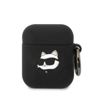 Karl Lagerfeld KLA2RUNCHK AirPods 1/2cover czarny/black Silicone Choupette Head 3D
