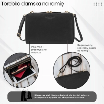Damska mała torebka skórzana kopertówka Paolo Peruzzi