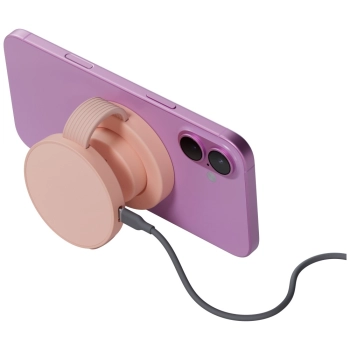Ładowarka indukcyjna Bazic GoMag Trio 2  3w1 15W magnetyczna do iPhone/Watch/AirPods różowy