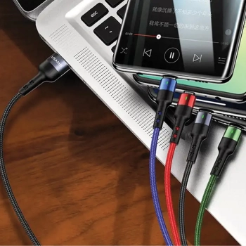 USAMS Kabel pleciony U26 4w1 1.2m 2AFast Charge (2xlightning/microUSB/USB-C) SJ317USB01 (US-SJ317)