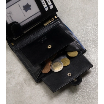 Skórzany portfel męski na karty z systemem RFID Protect— Rovicky