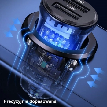 USAMS Ład. sam. C31 3A 2xUSB-AFast Charge niebieski/blue CC162CC02 (US-CC162)