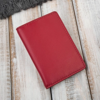 Etui na karty czerwone skórzane eleganckie RFID Paolo Peruzzi KV-05-RD