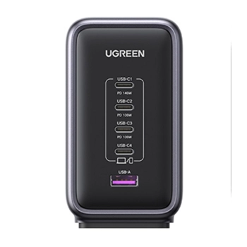 Ładowarka sieciowa UGREEN CD333 Nexode, USB + 4x USB-C, GaN, 300W + kabel USB-C 240W (czarny)