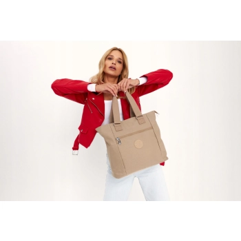 Nylonowy, pojemny shopper damski - Peterson