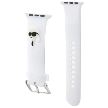 Karl Lagerfeld Pasek KLAWLSLKNH Apple Watch 42/44/45/49mm biały/white strap 3D Rubber Karl Head