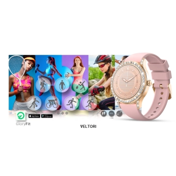 Smartwatch Damski VELTORI VT360-1 Różowy Pasek Silikonowy